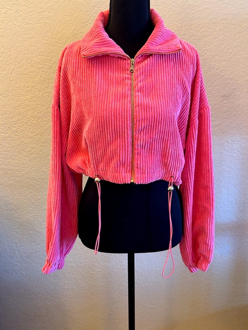 bella bliss Pink Corduroy Zip Bomber Jacket - Picture 2 of 10